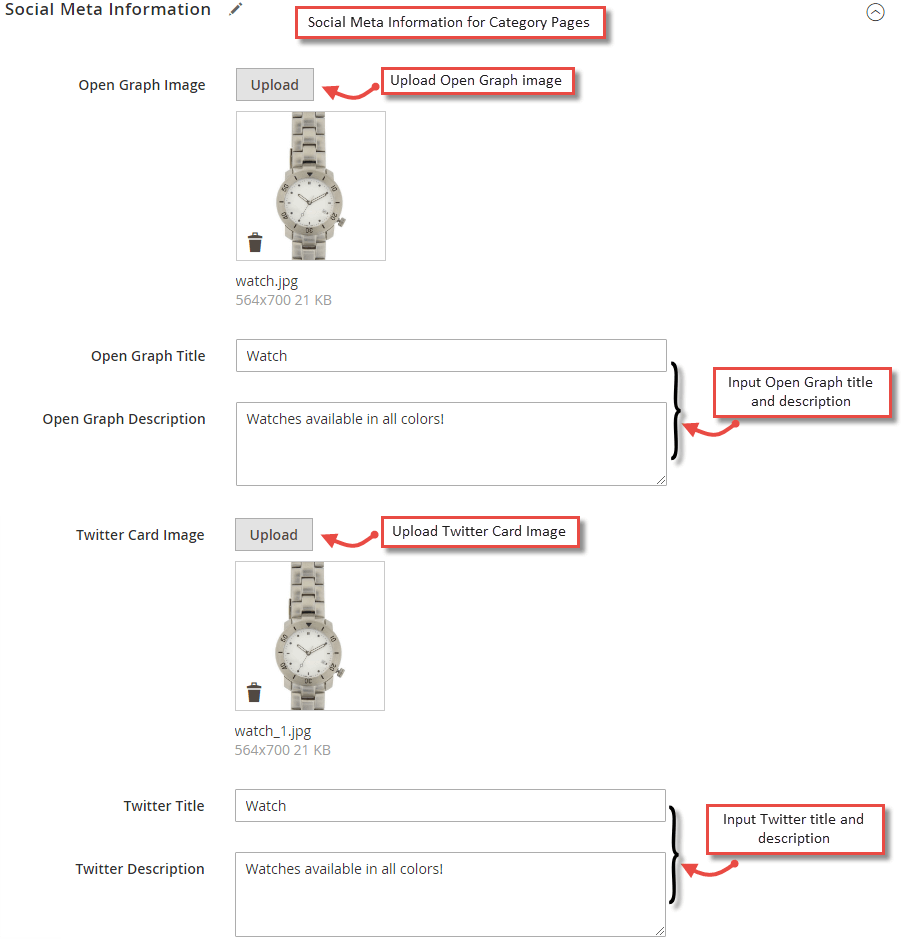 6. Social Meta Information for Category Page