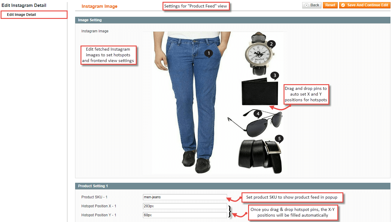 7. Edit Image Information Product Feed View Settings