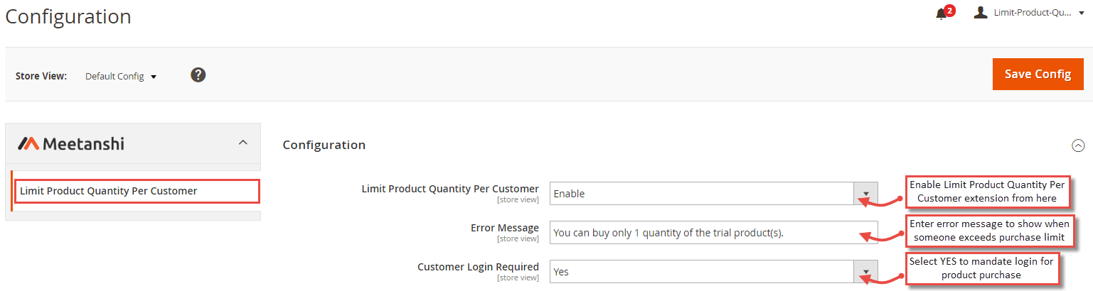 Magento 2 Limit Product Quantity Per Customer Extension