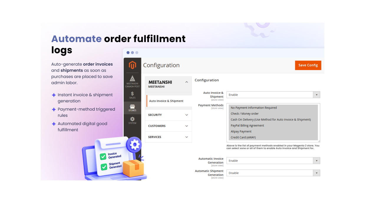 Automate order fulfillment with invoice and shipment generation in Magento 2