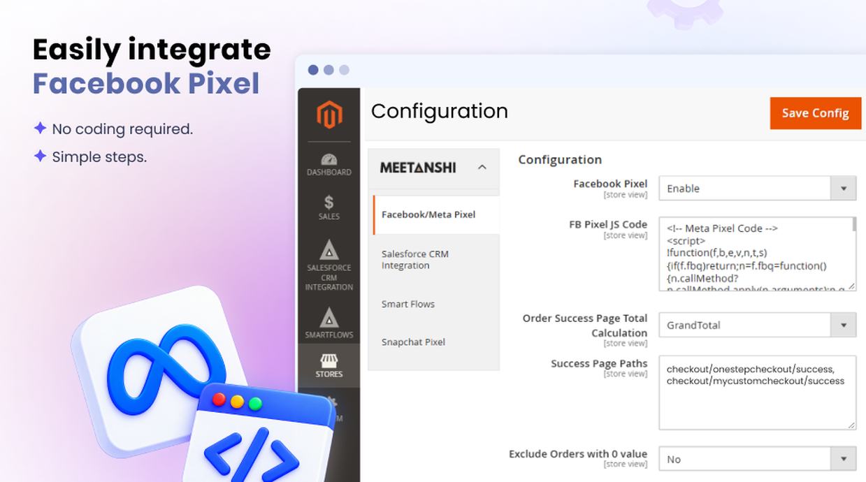 Magento 2 Facebook Meta Pixel for ads conversion tracking