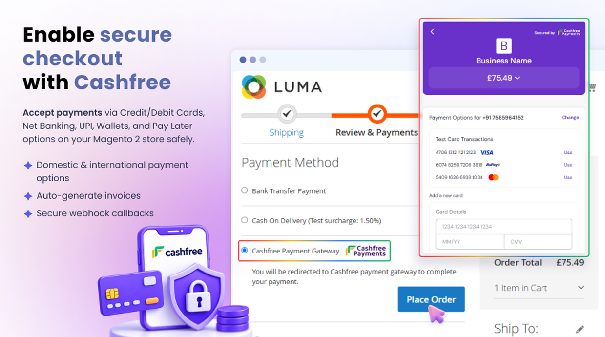 Enable secure checkout with Cashfree in Magento 2