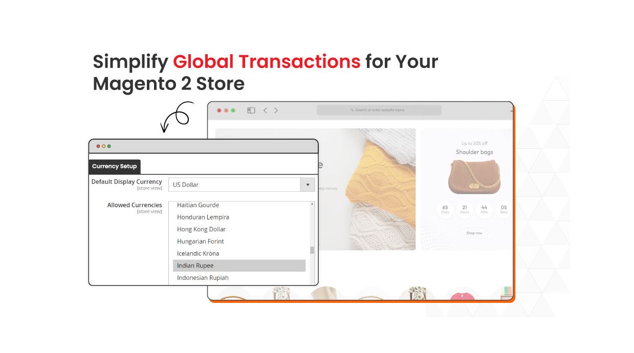 1. Default currency setup at Magento admin