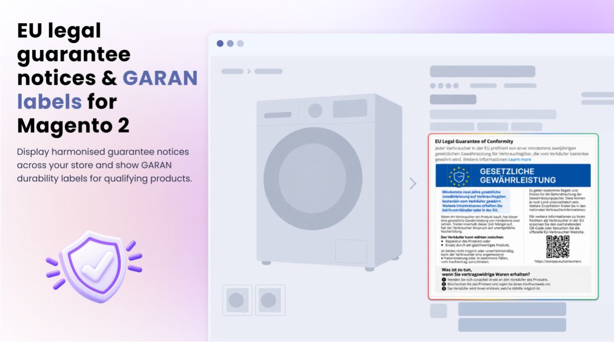 Magento 2 EU legal guarantee & GARAN labels