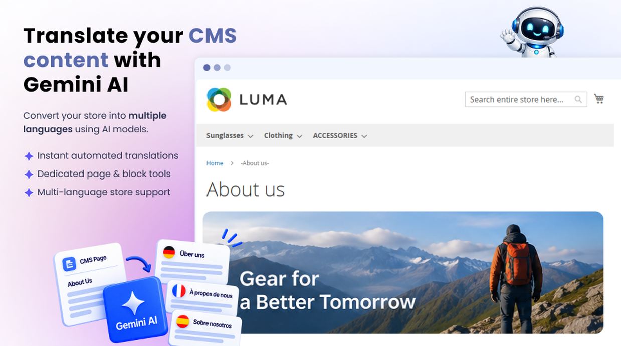 Translate Magento 2 cms content with AI