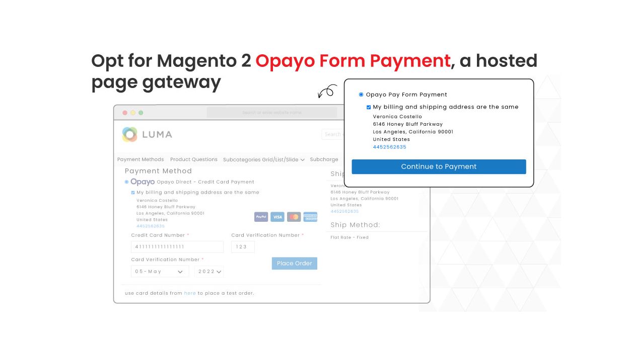 1. Opayo form payment method at checkout page