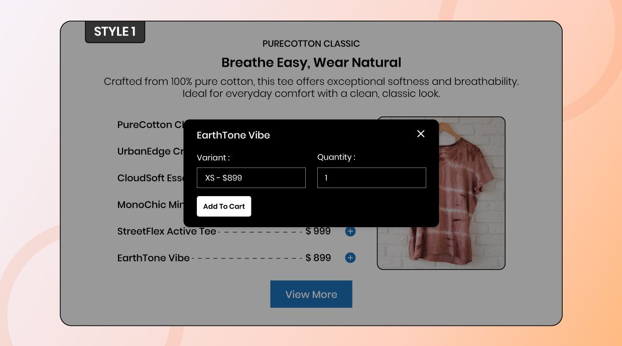 Shopify Price List Section