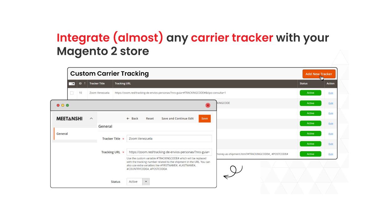 1. Enable an extension and add any carrier tracker 1. Enable an extension and add any carrier tracker