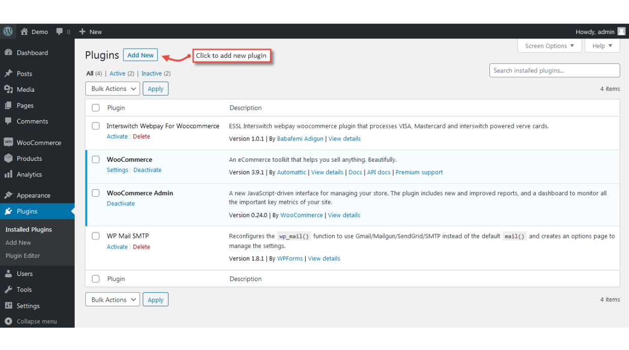 1. Add New WooCommerce Plugin