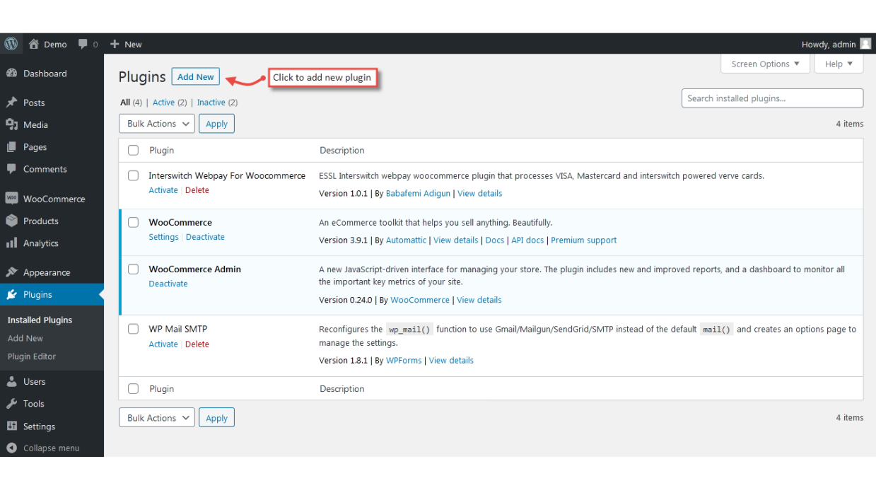 1. Add New WooCommerce Plugin 1. Add New WooCommerce Plugin