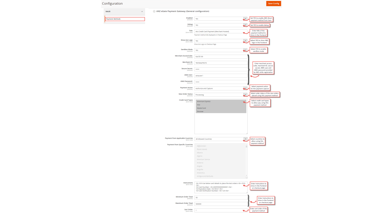 1. Configuration M2 ANZ Direct Payment Method 1. Configuration M2 ANZ Direct Payment Method