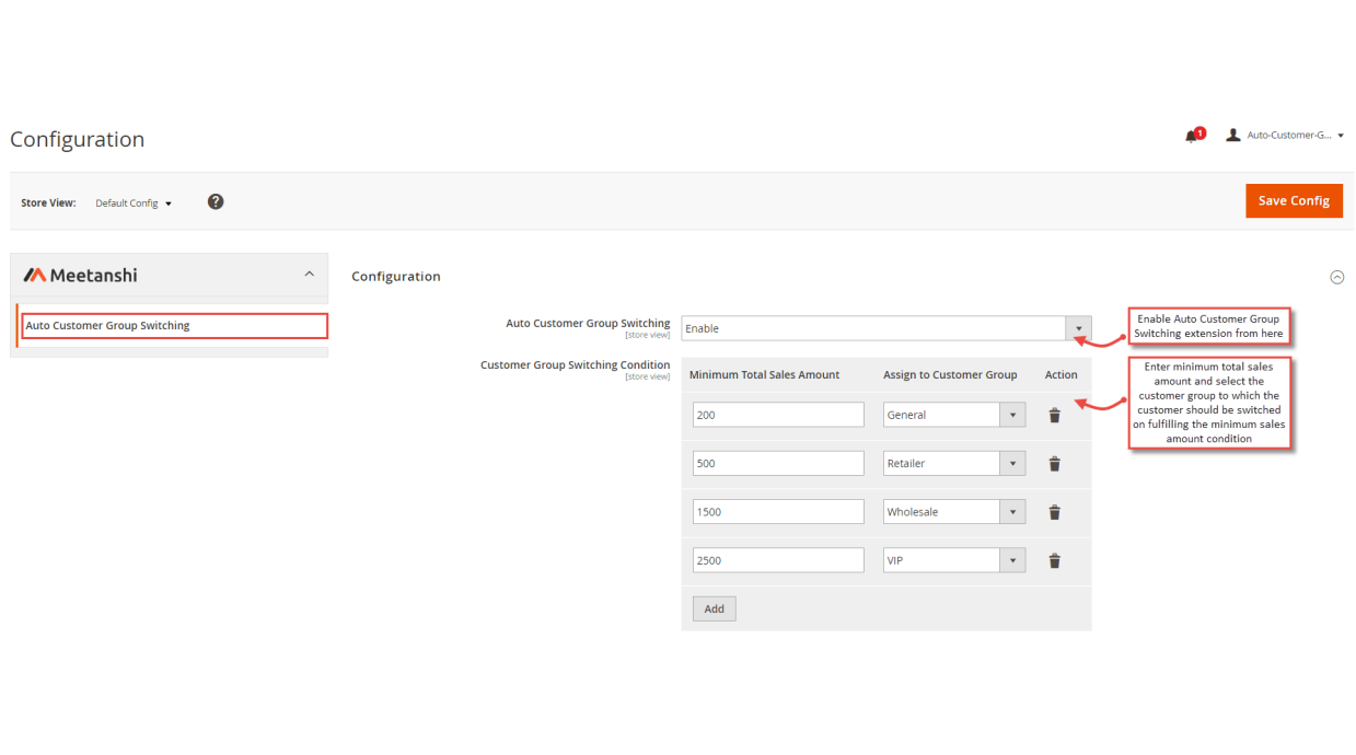1. Configuration M2 Auto Customer Group Switching