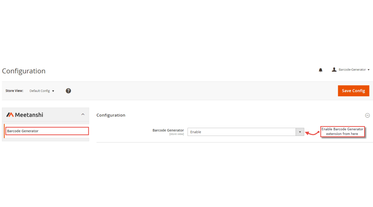1. Configuration M2 Barcode Generator 1. Configuration M2 Barcode Generator