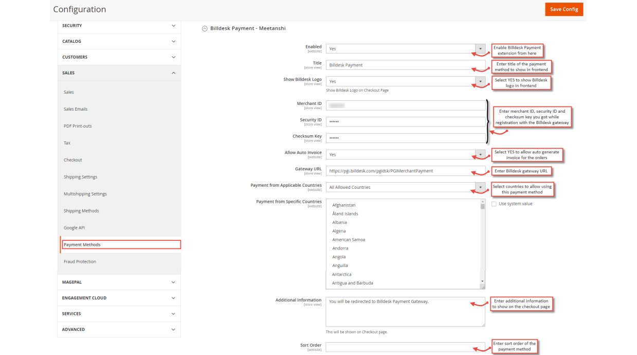 1. Configuration M2 Billdesk Payment 1. Configuration M2 Billdesk Payment