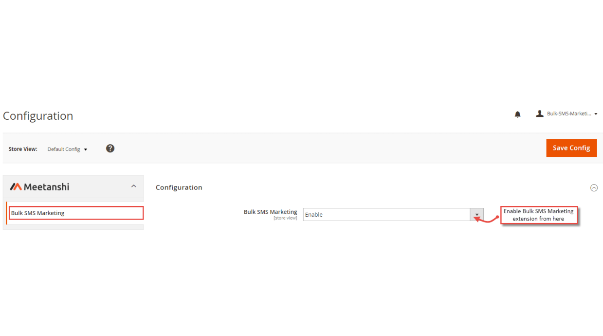 1. Configuration M2 Bulk SMS Marketing 1. Configuration M2 Bulk SMS Marketing