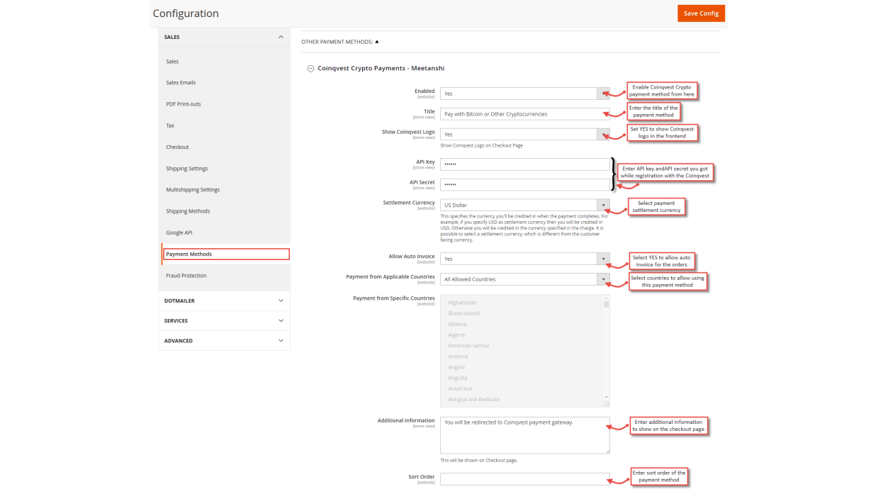 Magento 2 Coinqvest Crypto Payments