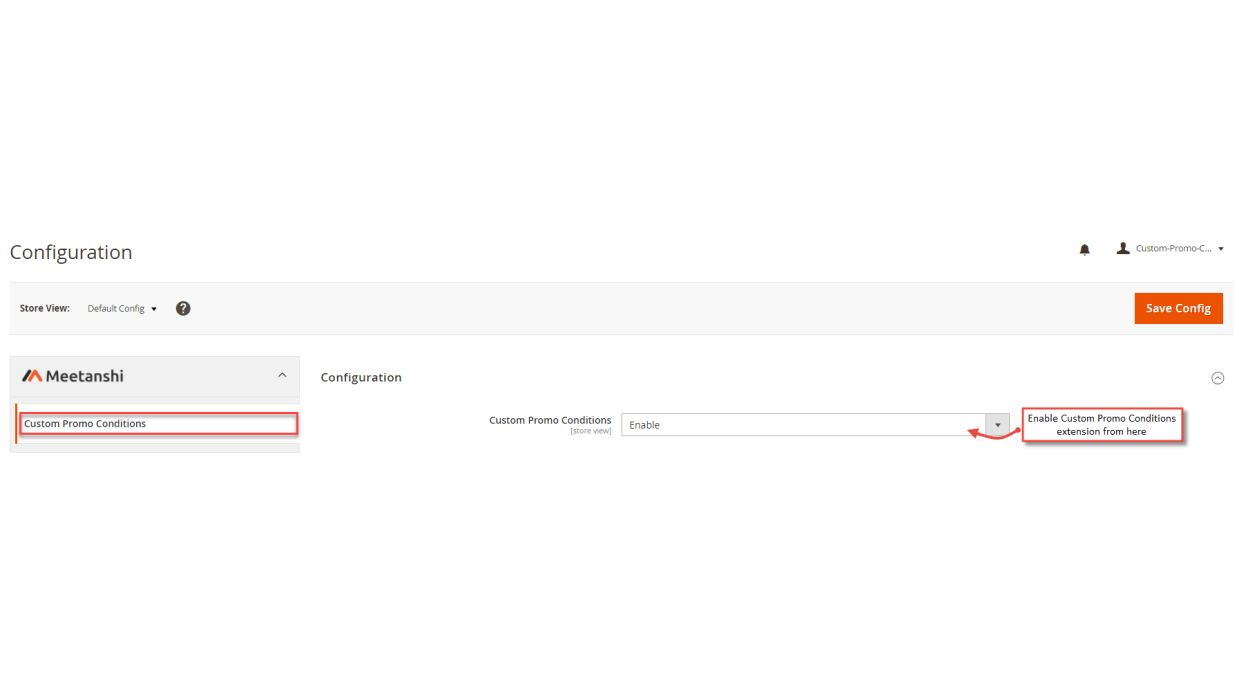1. Configuration M2 Custom Promo Conditions 1. Configuration M2 Custom Promo Conditions