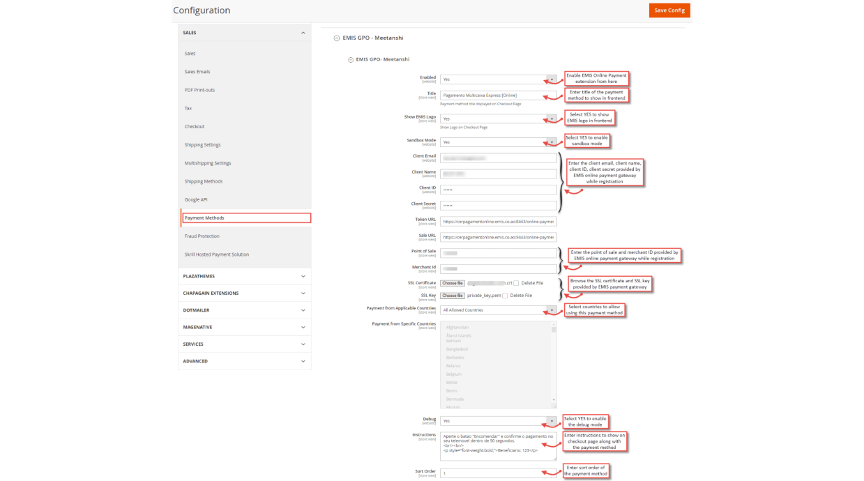 1. Configuration M2 Emis Online Payment Gateway 1. Configuration M2 Emis Online Payment Gateway