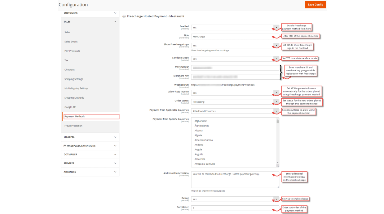 1. Configuration M2 Freecharge Payment Gateway 1. Configuration M2 Freecharge Payment Gateway