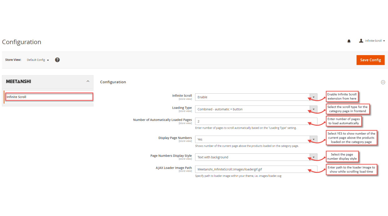 1. Configuration M2 Infinite Scroll 1. Configuration M2 Infinite Scroll
