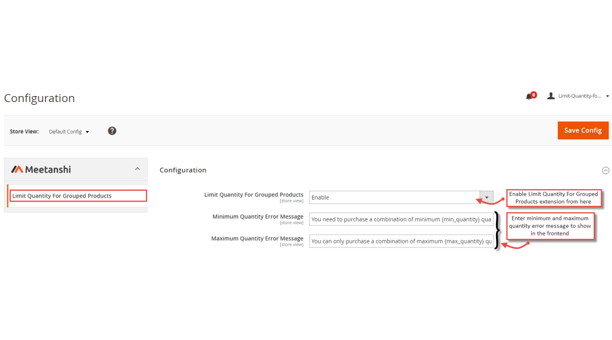 1. Configuration M2 Limit Quantity For Grouped Products