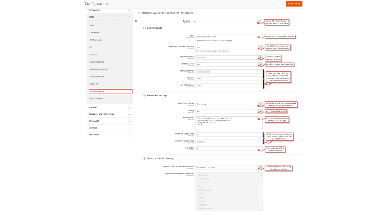 1. Configuration M2 Merchant Warrior Payment Gateway 1. Configuration M2 Merchant Warrior Payment Gateway