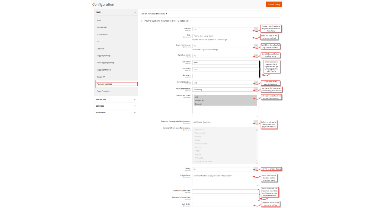 1. Configuration M2 PayPal Website Payments Pro