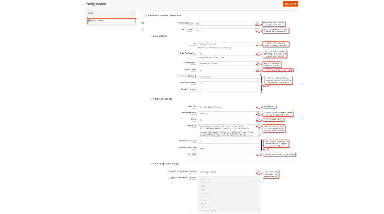 1. Configuration M2 PayTrace Payments 1. Configuration M2 PayTrace Payments