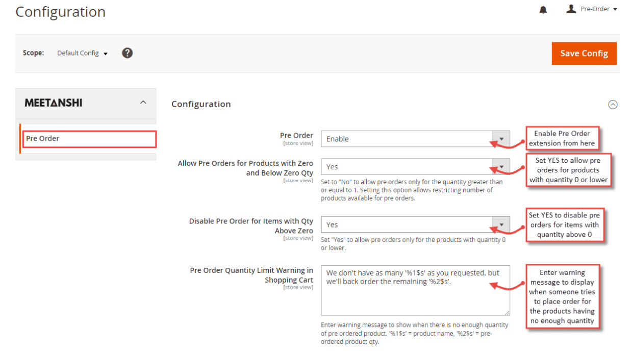 1. Configuration M2 Pre Order