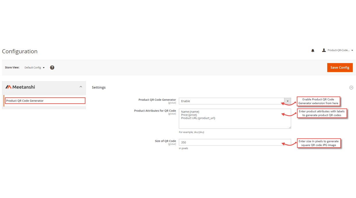 1. Configuration M2 Product QR Code Generator 1. Configuration M2 Product QR Code Generator