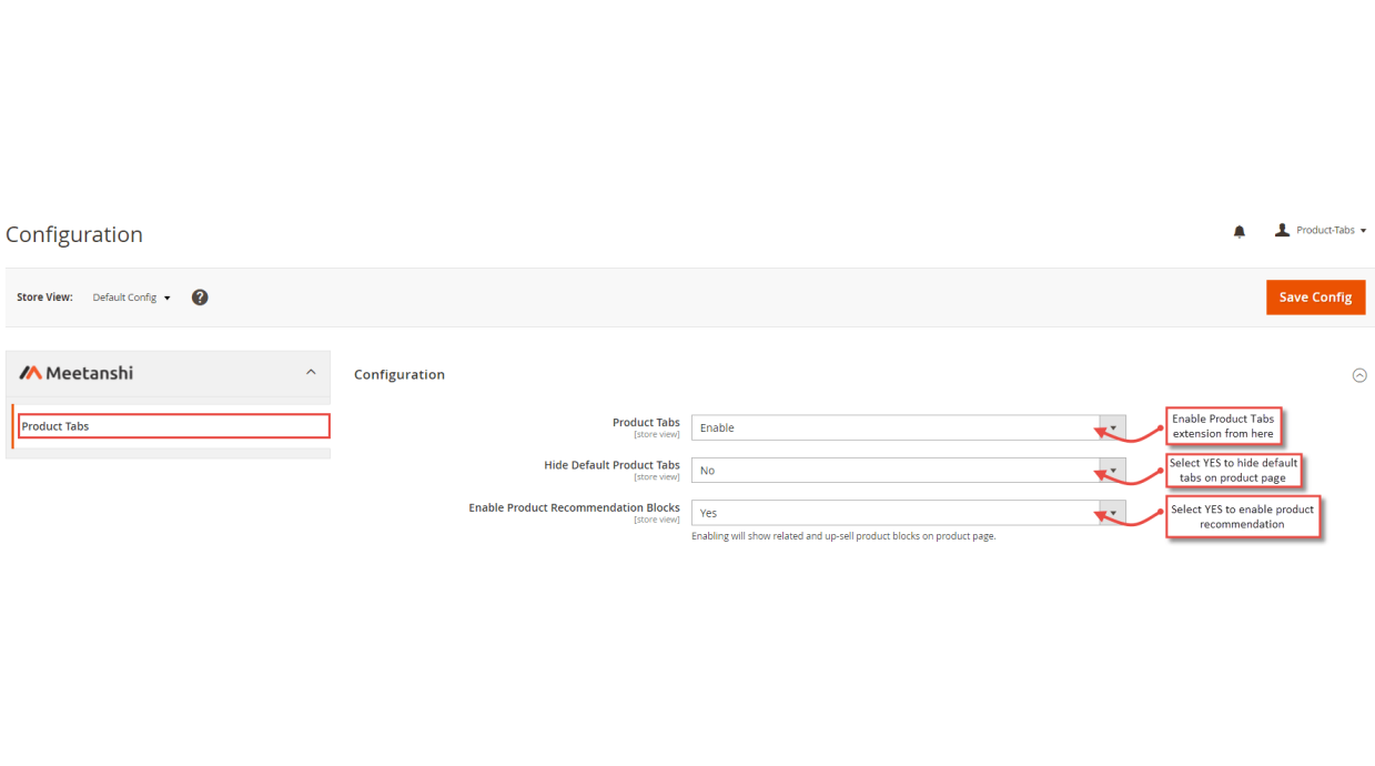 1. Configuration M2 Product Tabs