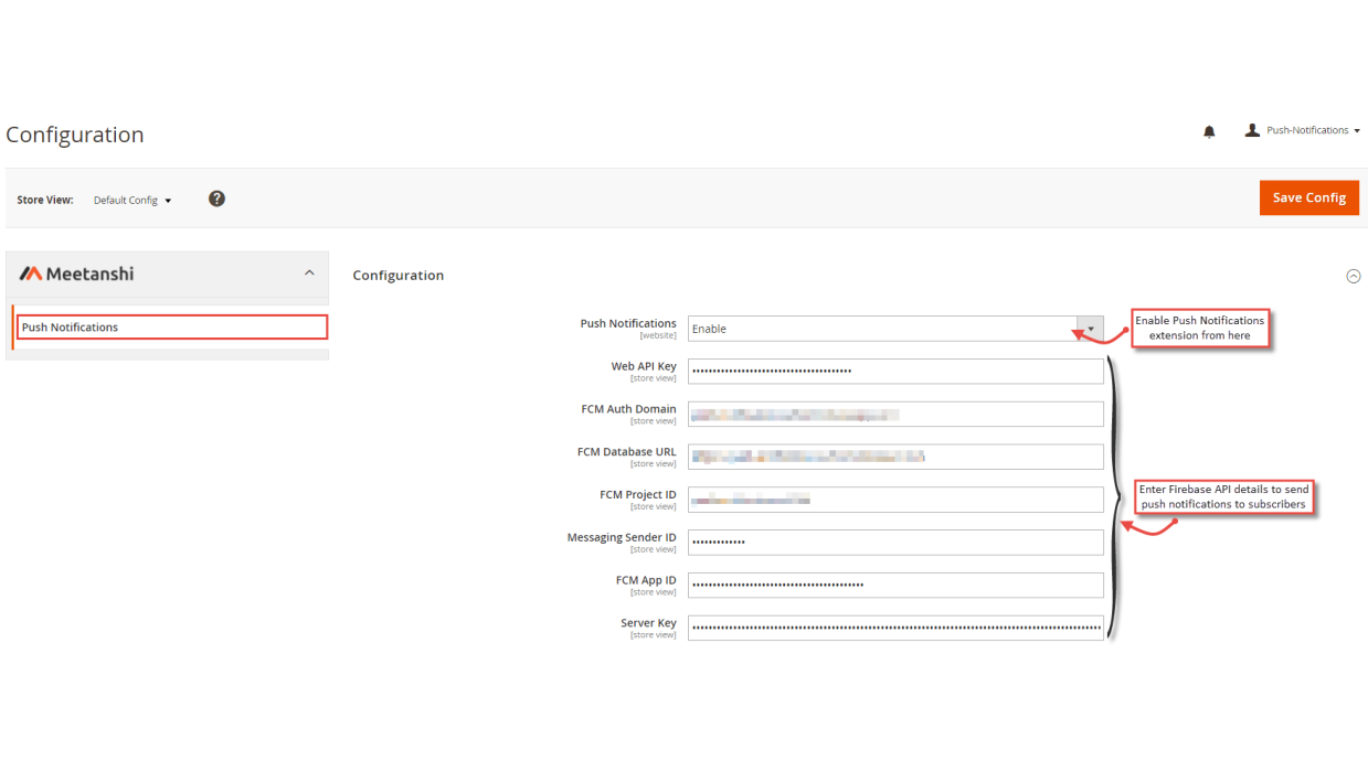 1. Configuration M2 Push Notifications 1. Configuration M2 Push Notifications