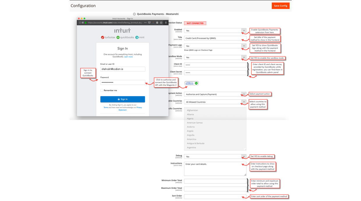1. Configuration M2 QuickBooks Payments 1. Configuration M2 QuickBooks Payments
