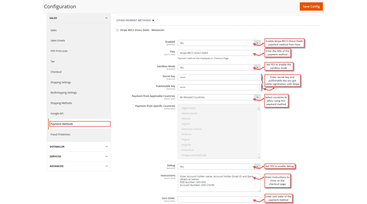 1. Configuration M2 Stripe BECS Direct Debit 1. Configuration M2 Stripe BECS Direct Debit
