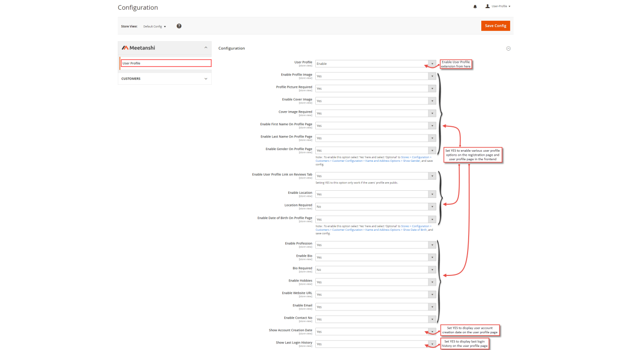 1. Configuration M2 User Profile