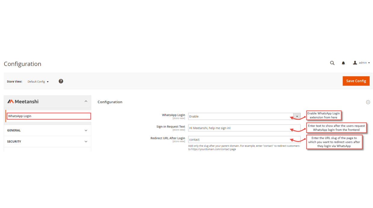 1. Configuration M2 WhatsApp Login