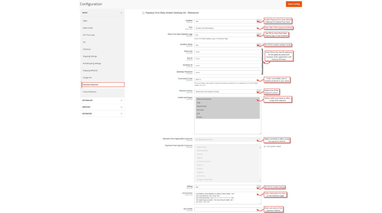 1. Configuration Payeezy FirstData Global Gateway E4 1. Configuration Payeezy FirstData Global Gateway E4