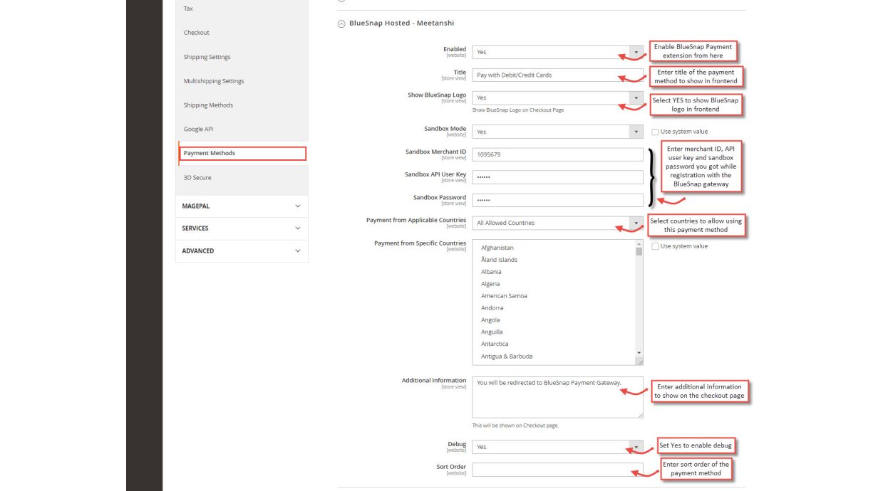 1. Enable and configure extension 1. Enable and configure extension
