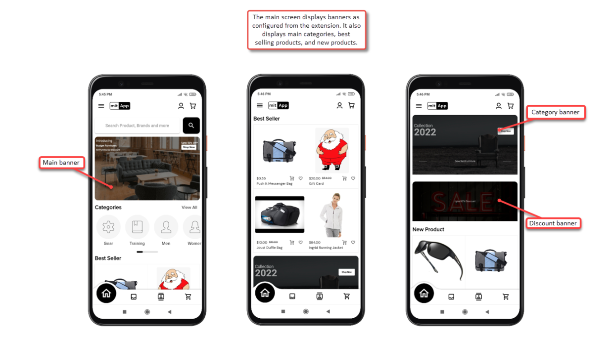 mobile app for Magento Demo store