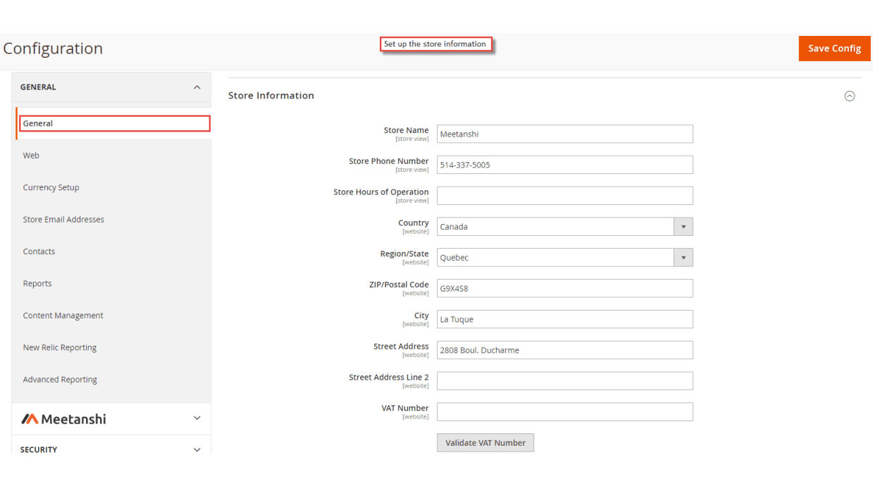 1. Setting Up Store Information