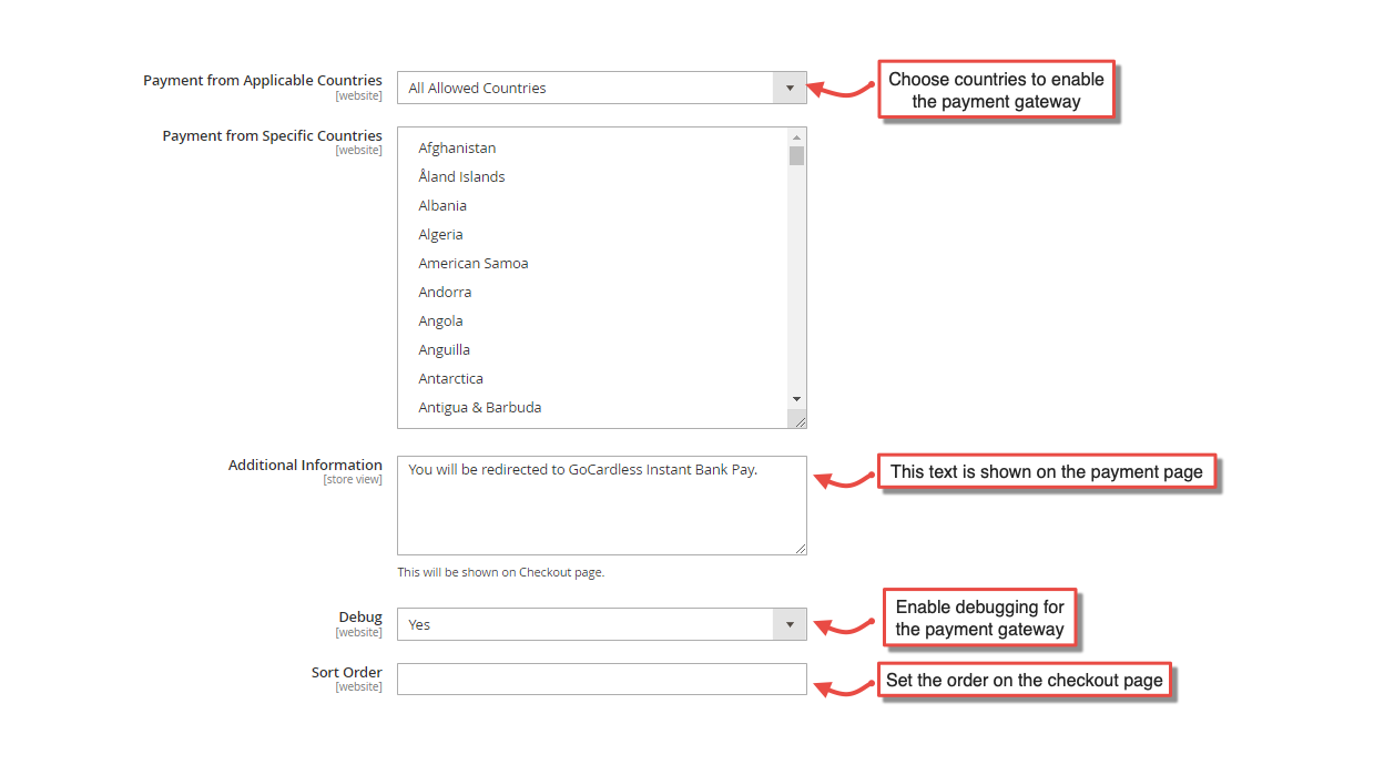 2. Main configuration gocardless payment gateway 2. Main configuration gocardless payment gateway
