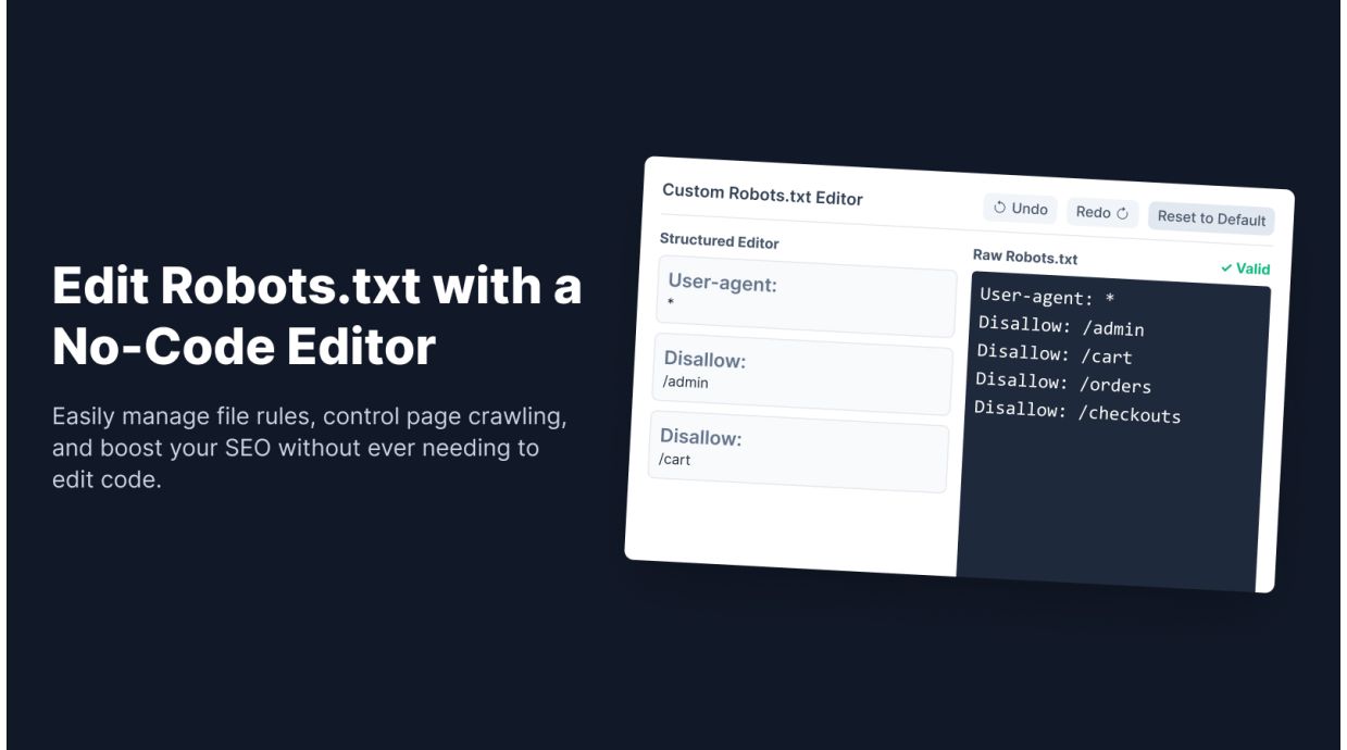 MIT Custom Robots.txt Rules | Shopify App