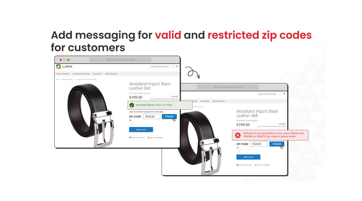 Magento 2 Restrict Zip Codes Extension | Check Shipping