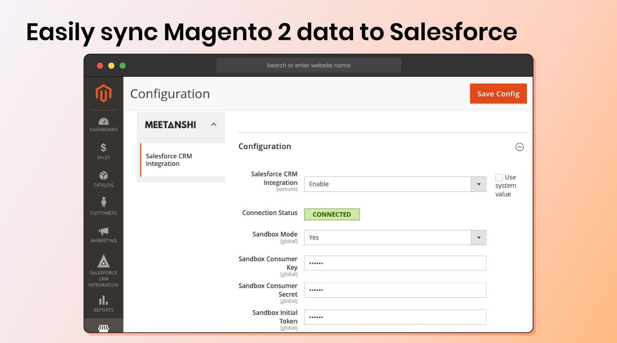 Easily sync Magento 2 store data to Salesforce CRM for seamless integration