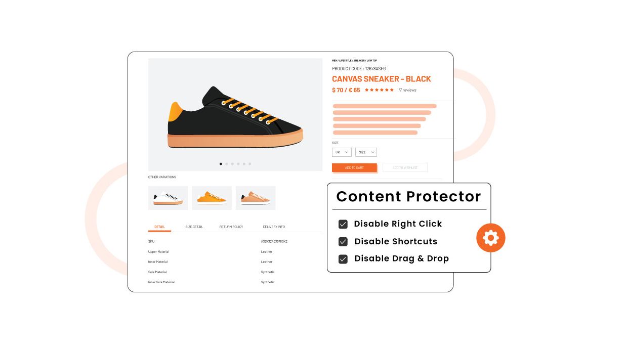 Shopify Content Protector Section with configuration
