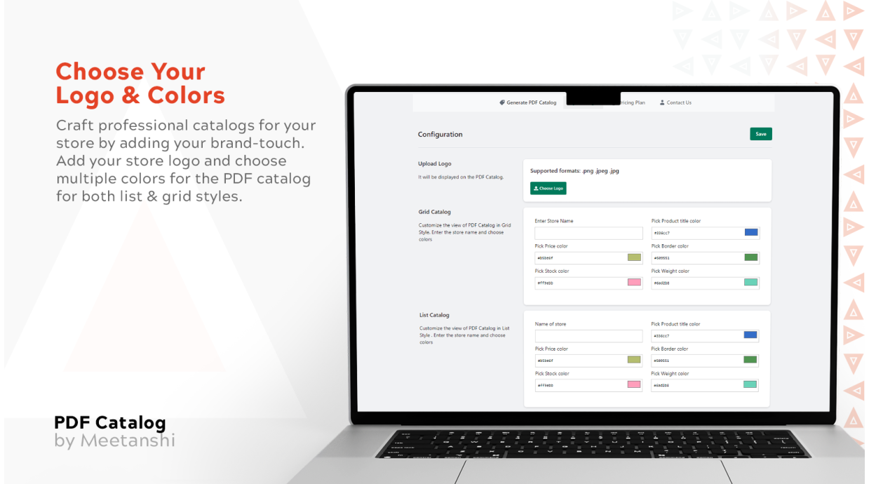 Screenshot of the app dashboard showing how to create a catalog.