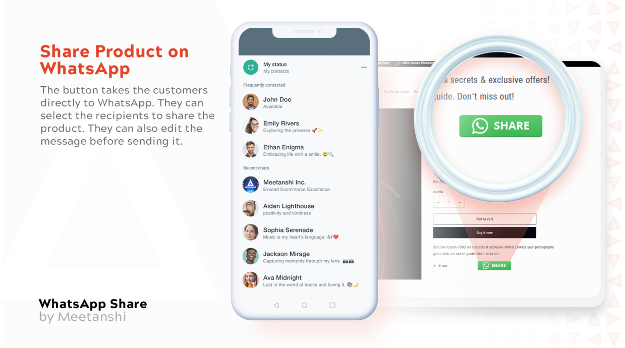 Share Shopify store products via WhatsApp Share