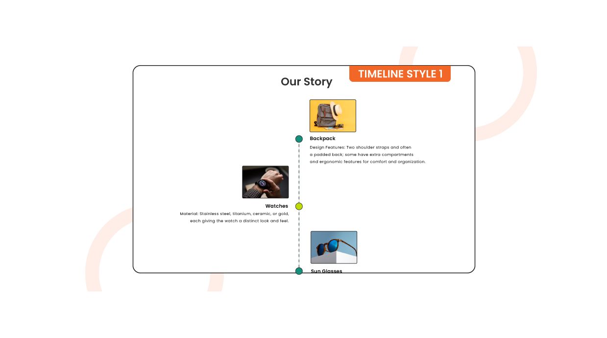 Shopify Timeline Section Style 1 Shopify Timeline Section Style 1