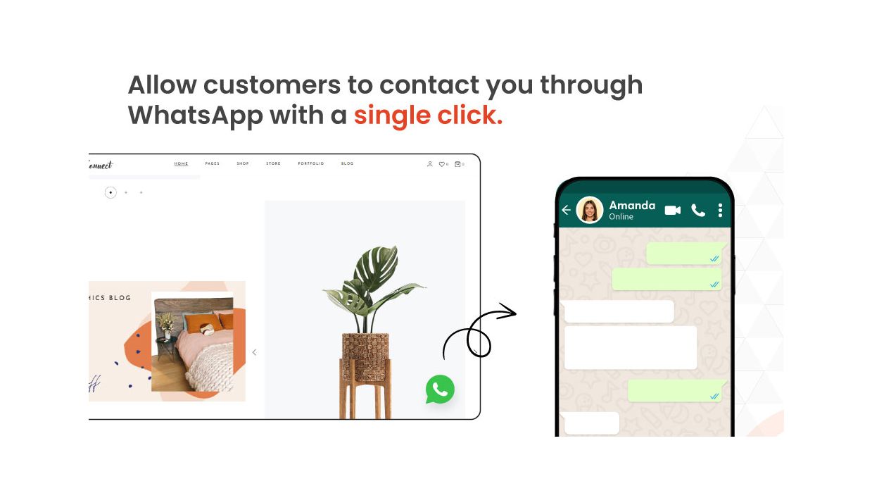 1. Allow customers to contact you through WhatsApp with a single click.