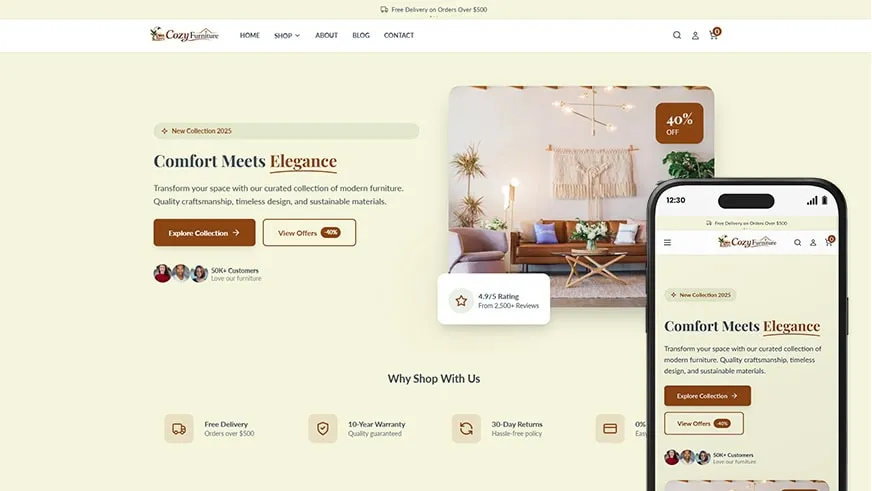 Homebound Furniture Theme for Shopify